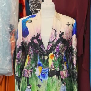 women tailored printed fabric suit blazer