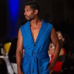 Azure Sleeveless Suit